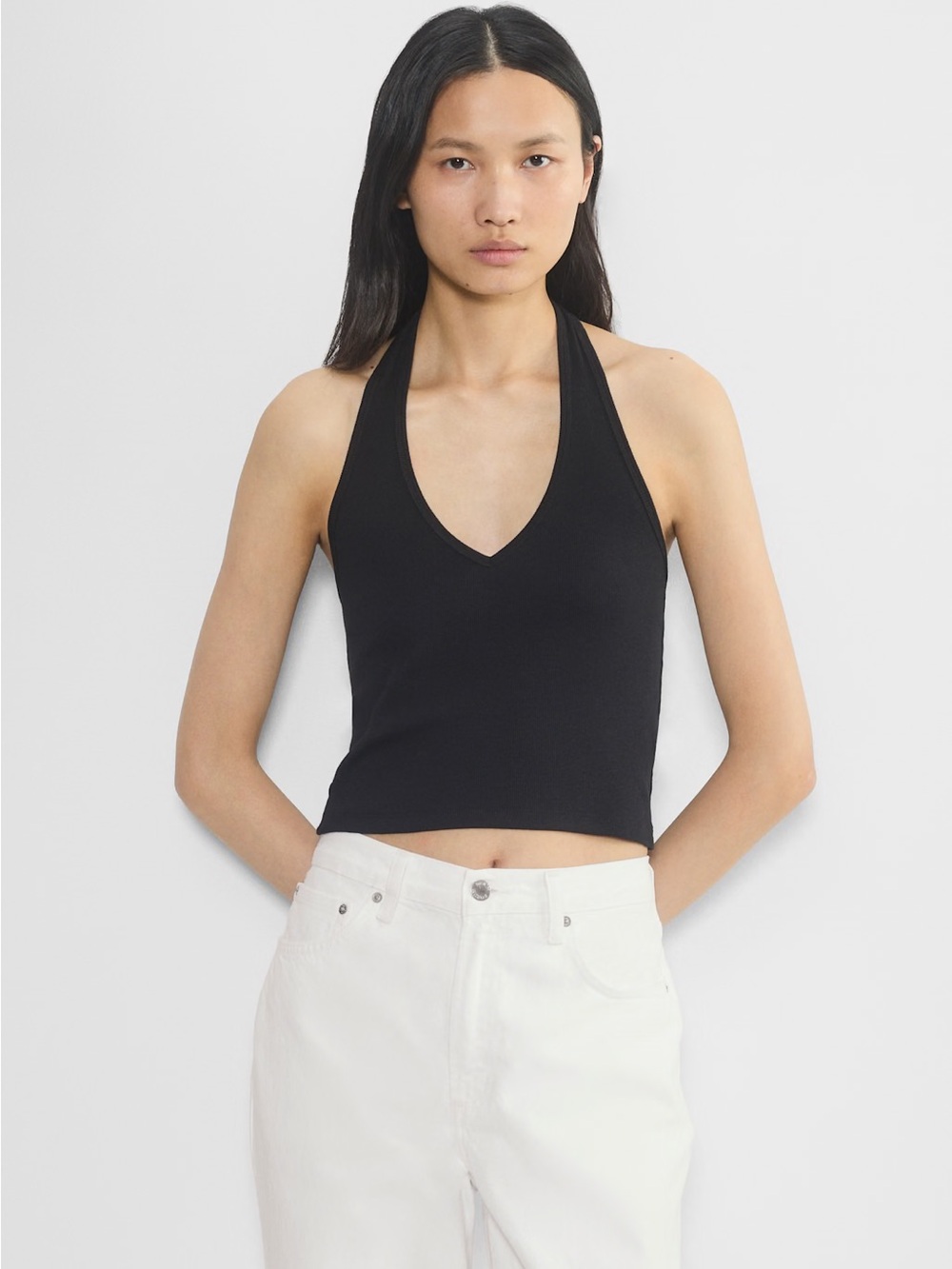Aritzia HomeStretch Rib V-Neck Halter Top